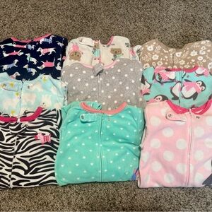 Carters Fleece Footie Pajama 2T lot - 9 pairs!